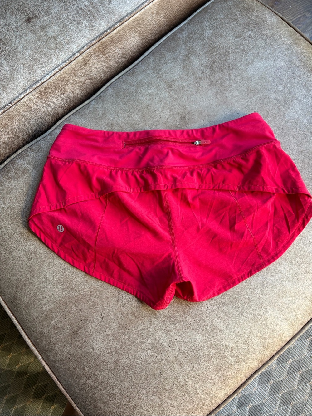 lululemon athletica Red-Pink Athletic Running Shorts with Back Zip